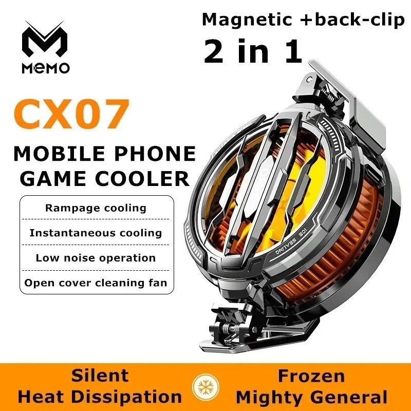 2024 MEMO CX07 Mobile Phone Cooling Fan Magnetic Back Clip Game Cooler