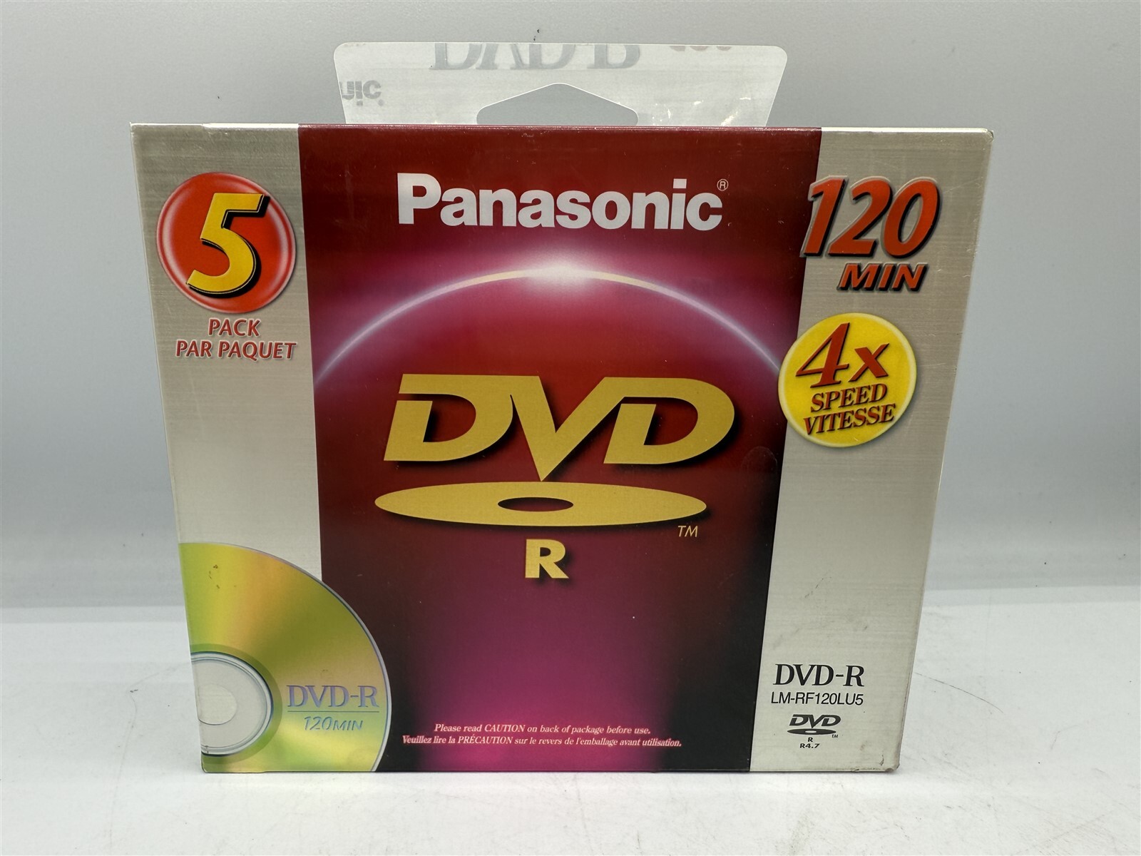NEW SEALED PANASONIC LM-RF120LU5 DVD-R 5 PACK 120 MIN 4X DVD+R