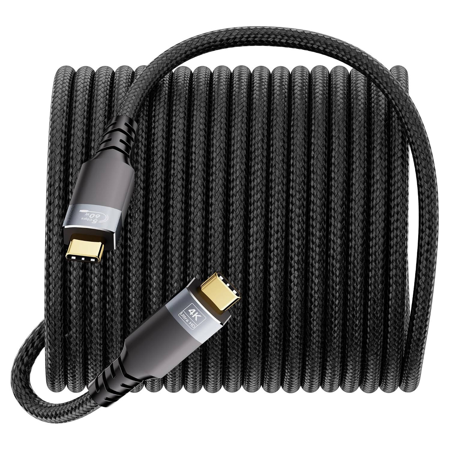 33Ft Long USBC Cable,5Gbps Data Transfer,60W Fast Charging,4K@60Hz Video