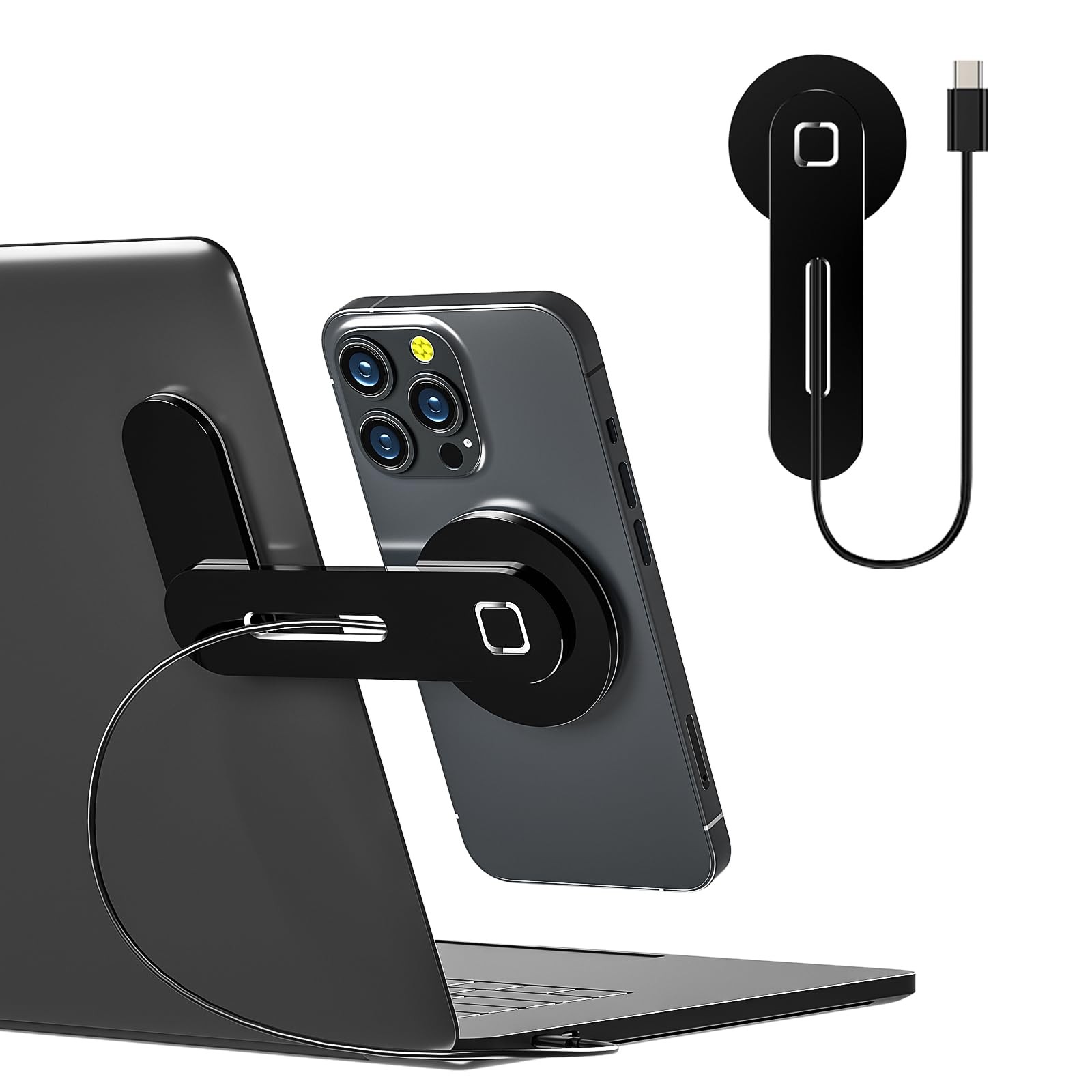 KALVATAY 15W Fast Wireless Charger MagSafe Laptop Phone Holder iPhone Series