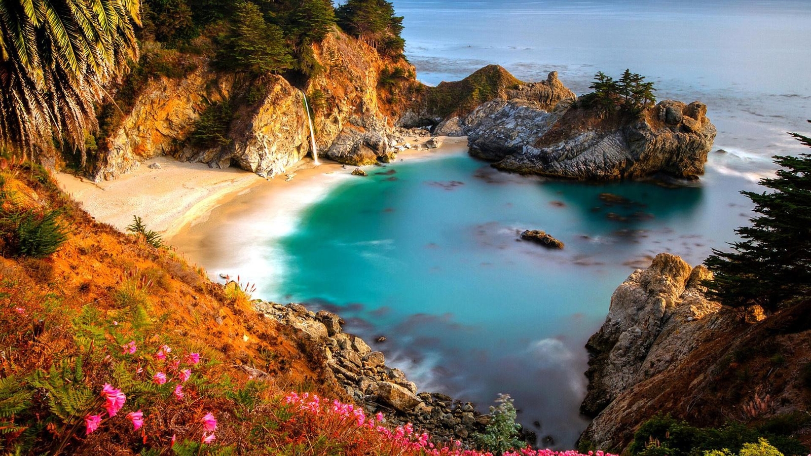 Landscape california fall pacific ocean coast beach Custom Gaming Mat Desk