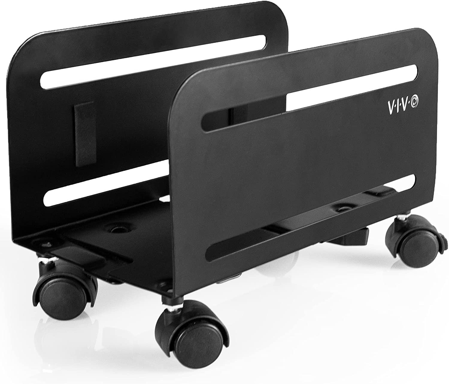 Computer Mid-Tower Case, CPU Steel Rolling Stand, Adjustable Mobile Cart Holder