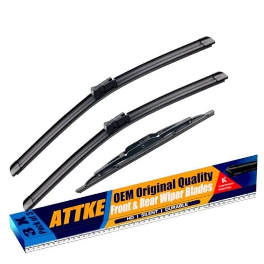 3 Wiper Blades 24" + 17" Front Wiper + 13" Rear Wiper Blades for 24″+17″+13″