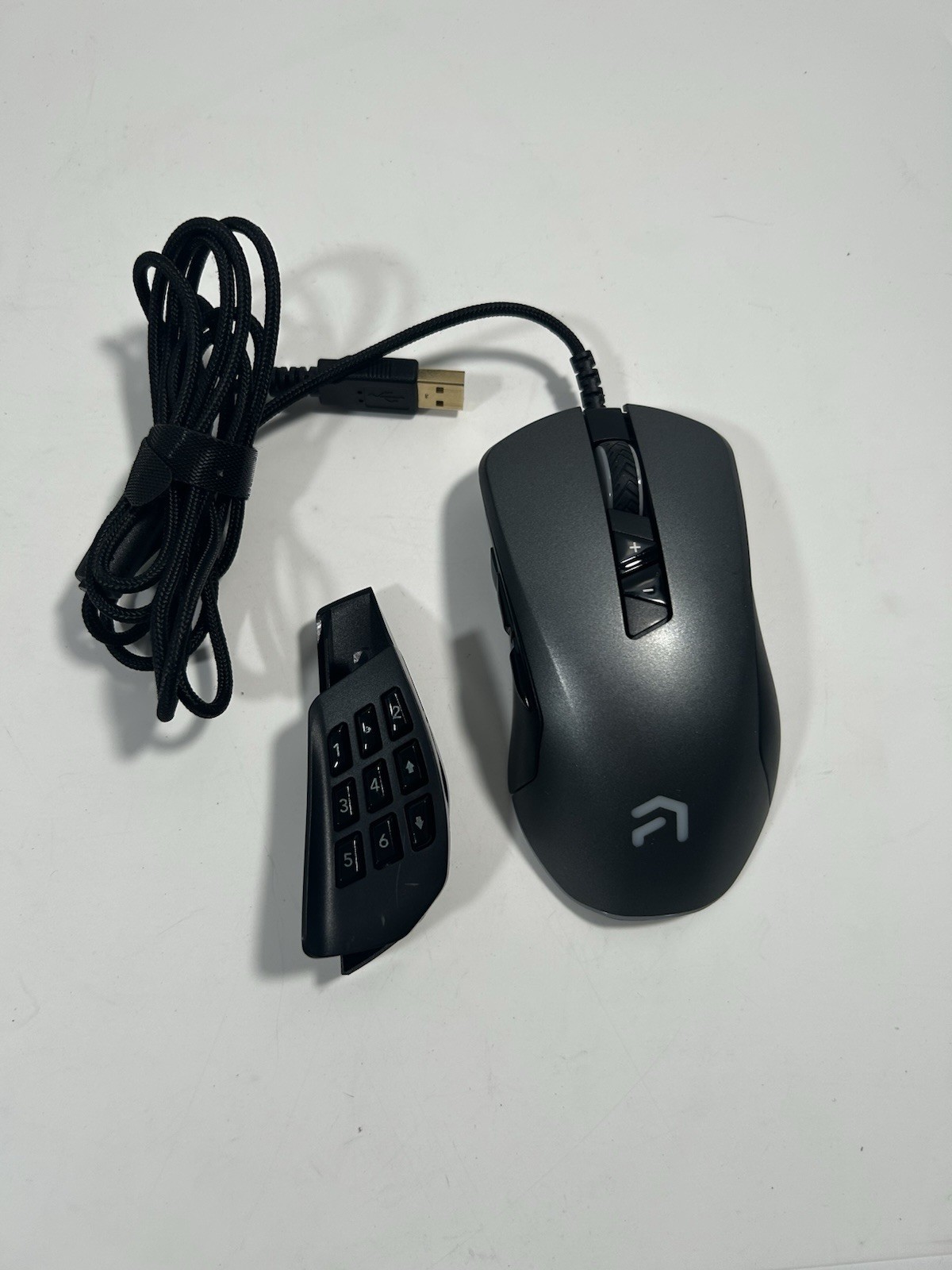 M220 Atrix Guild MMO RGB Wired Gaming Mouse-silver-Used
