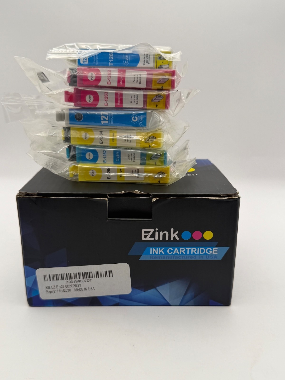 Ezink Ink Cartridge Set for Epson Printers, Includes Cyan, Magenta, Yellow, and