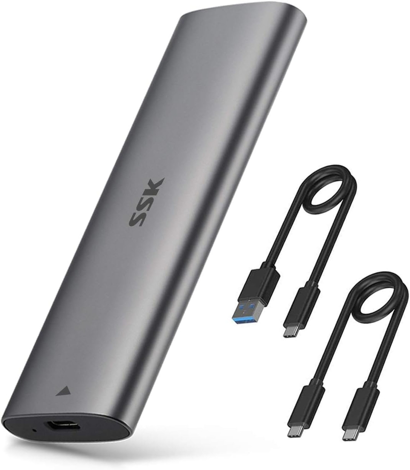 SSK Aluminum M.2 to USB NVMe SATA SSD Enclosure Reader, Tool-Free USB 3.2 Gen...