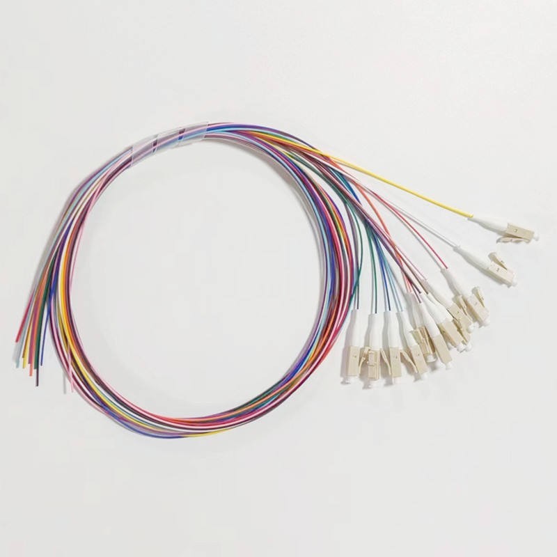 1.5M 12 Cores Fiber LC/UPC Multi-Mode OM3 OM4 50/125 Fiber Optical Pigtail Cable