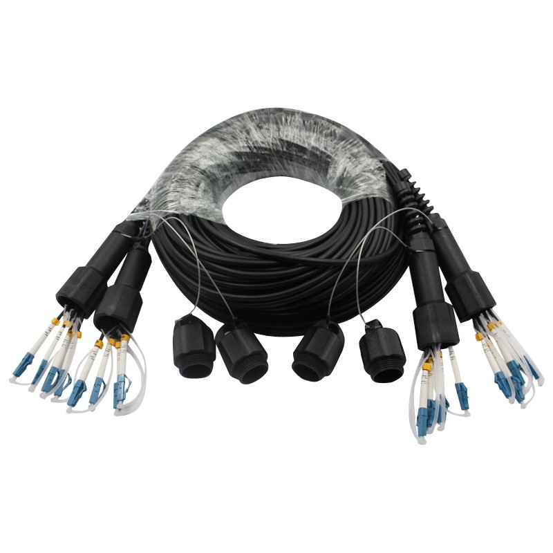 100m Outdoor Single-Mode LC-LC UPC TPU Field Armored Fiber Patch Cable 8 Strand