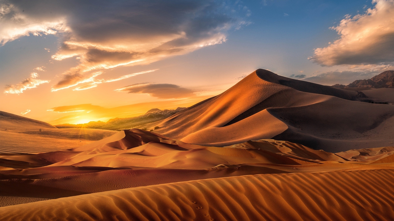 Landscape desert sky clouds sunset Custom Gaming Mat Desk
