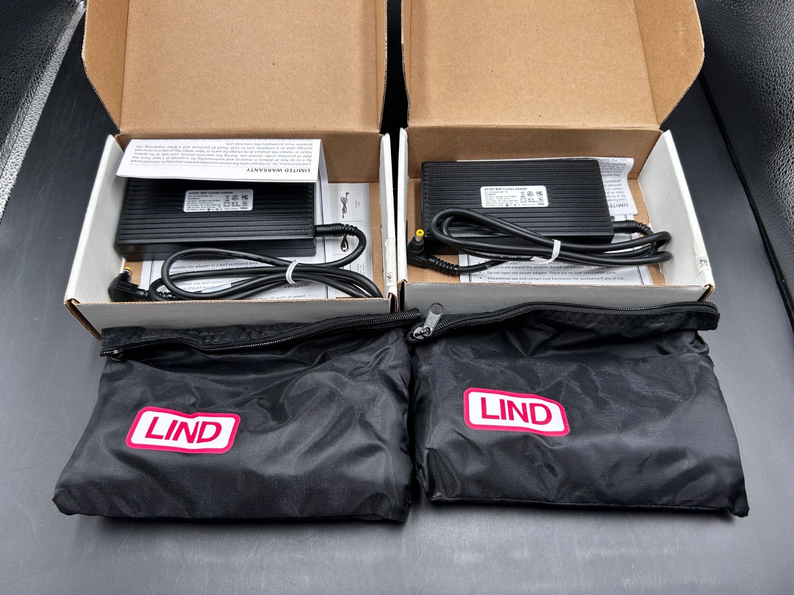 LOT OF 2 Lind CF-LNDACDC90 AC/DC 90W Combo Power Adapter ToughPad