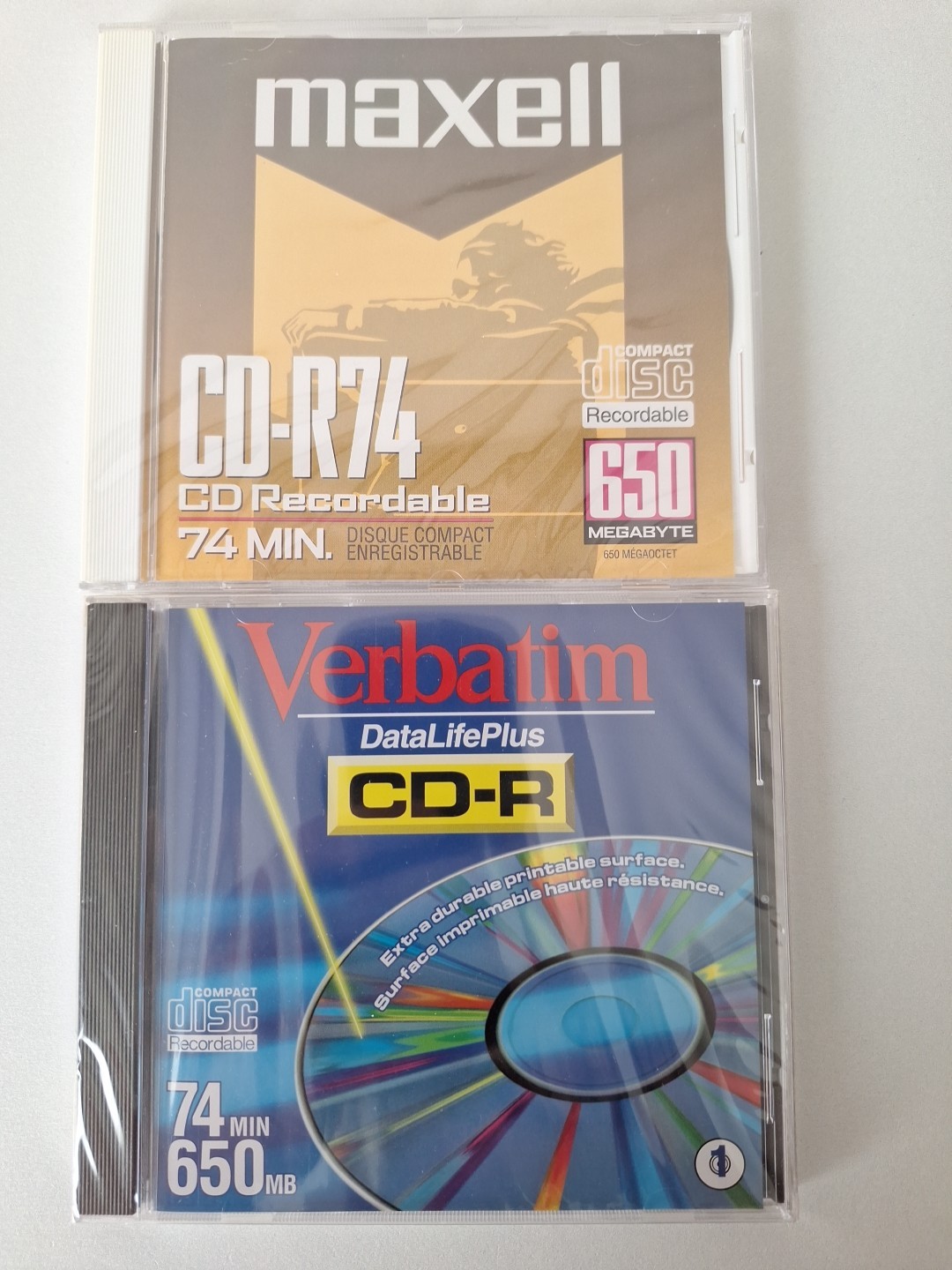 Maxwell (2) CD-R74 Recordable CD Compact (2) Disc, 74 Min 650 MB  Verbatim CD-74