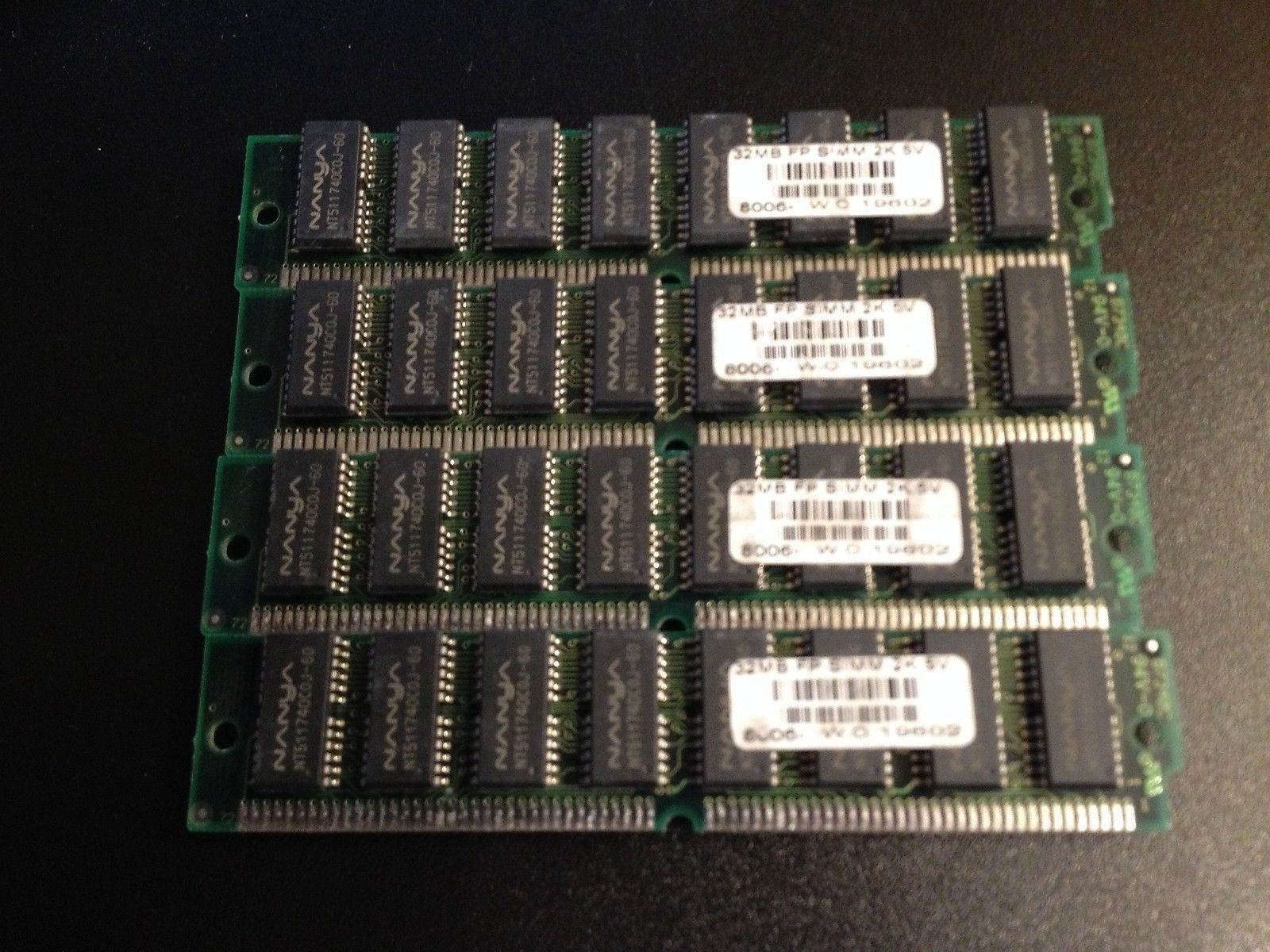 4x 32MB 8Mx32 FPM 72-pin 60ns Non-Parity SIMM Memory 128MB 8x32 Fast Page Mac PC