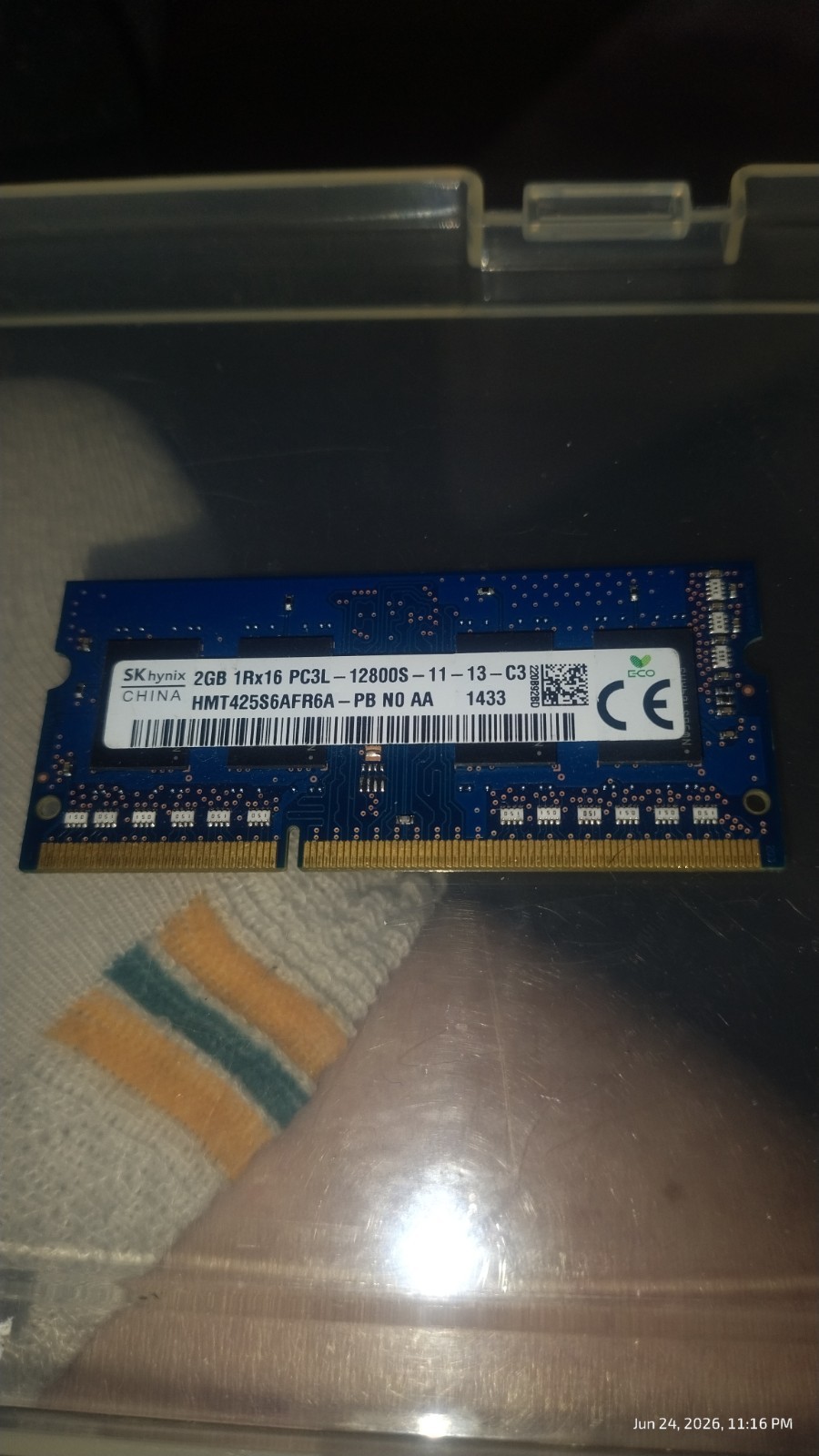 SK Hynix 2GB 1Rx16 PC3L-12800S Laptop Memory Ram