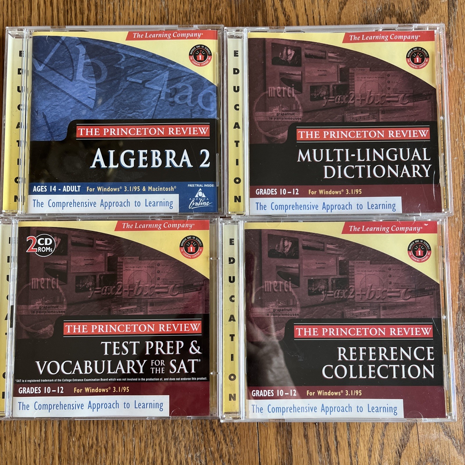 5 CD-ROMs The Princeton Review Test Prep, Vocab, Algebra, Dictionary, Reference