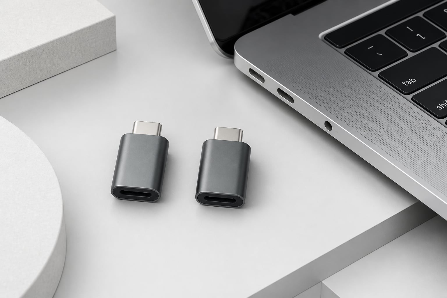 Syntech USB C to USB Adapter Pack of 2 Space Grey