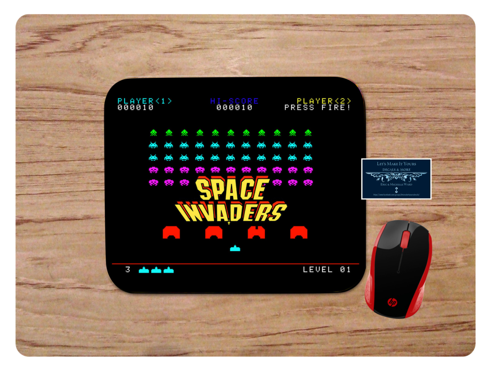 RETRO ATARI SPACE INVADERS SCREENSHOT CUSTOM MOUSEPAD NON-SLIP GAMER GIFT