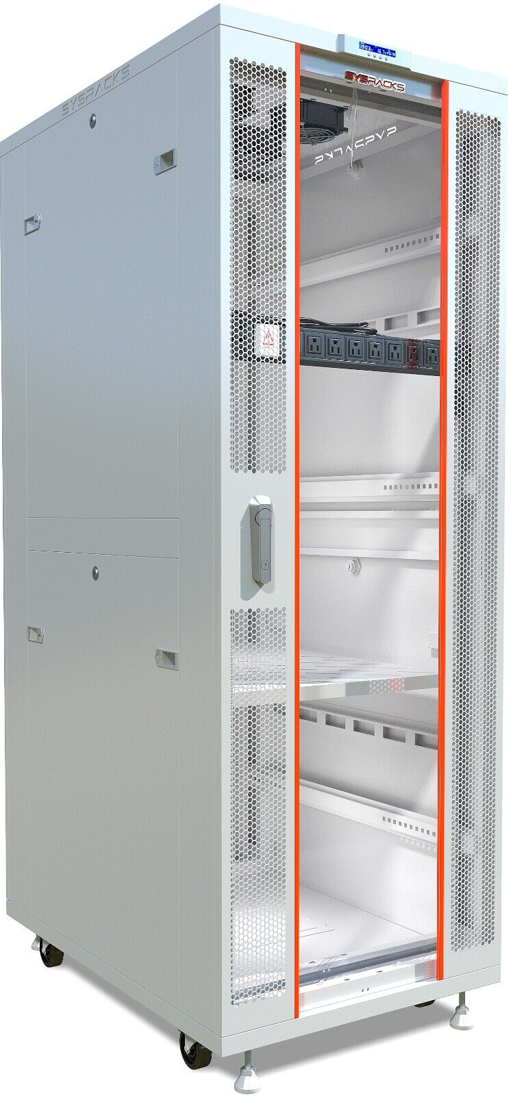 Sysracks 42U 35'' Deep IT Network Data Gray Server Rack Cabinet