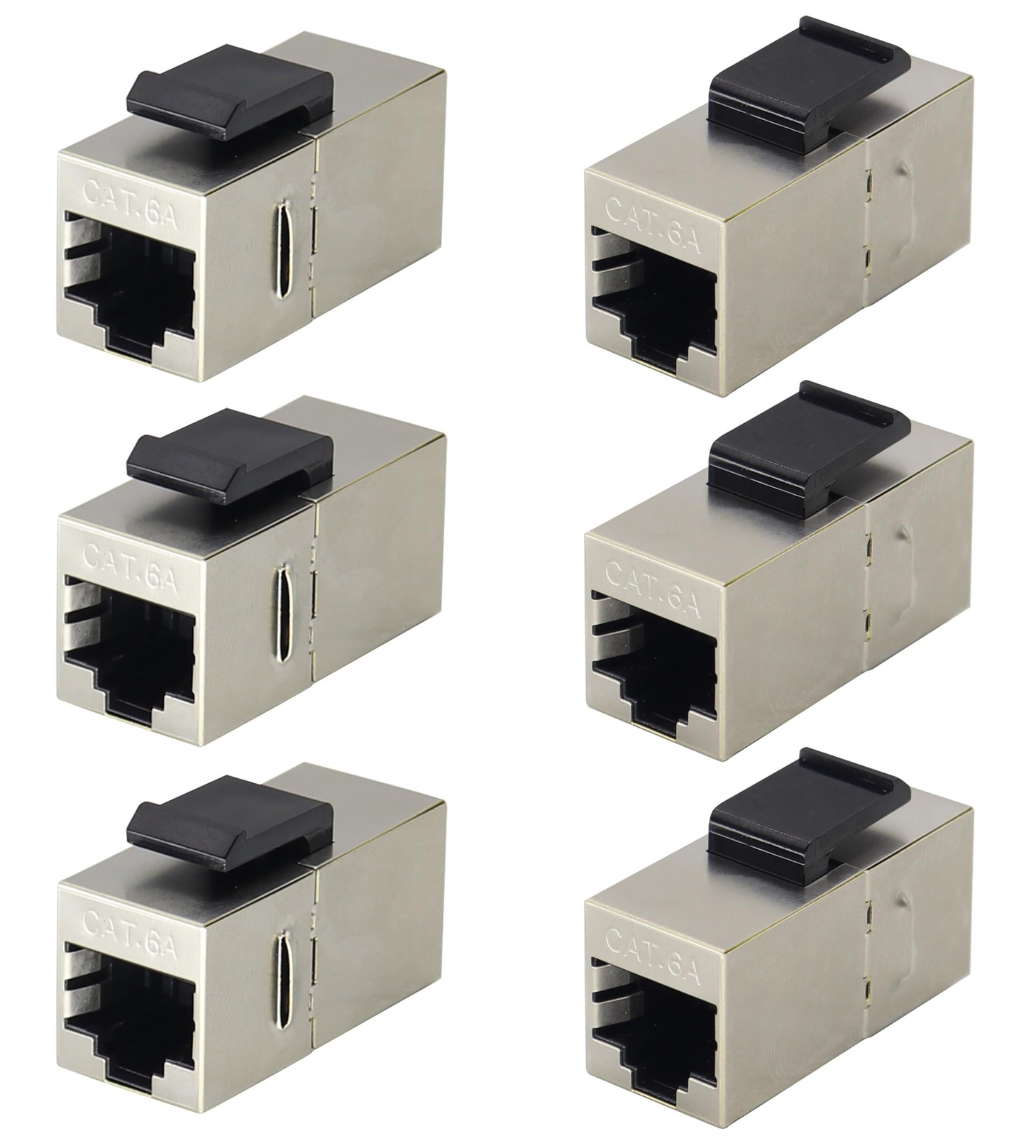 CAT6A RJ45 Keystone Coupler Shielded Female To Female 10Gbps Jack 6 PCS