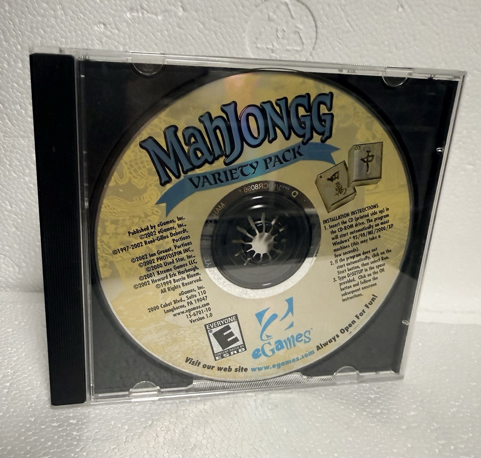 eGames Mahjongg Variety Pack CD-ROM Windows 95/98/ME/2000/XP English