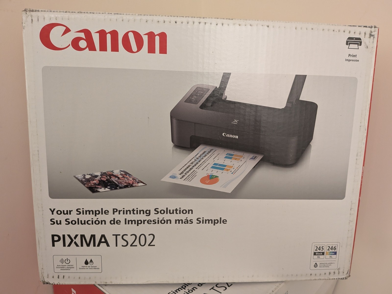 Canon PIXMA TS202 Color Inkjet Printer (Not Ink)