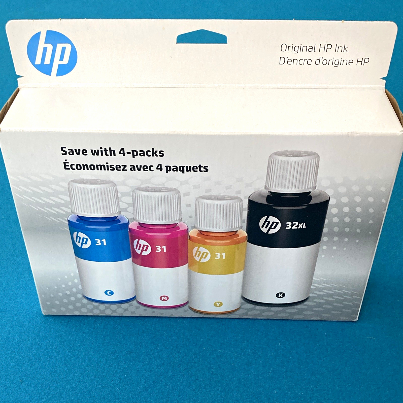 HP Genuine Original 31/32XL Inkjet Ink 4-Pack CMYK Cyan Magenta Yellow Black