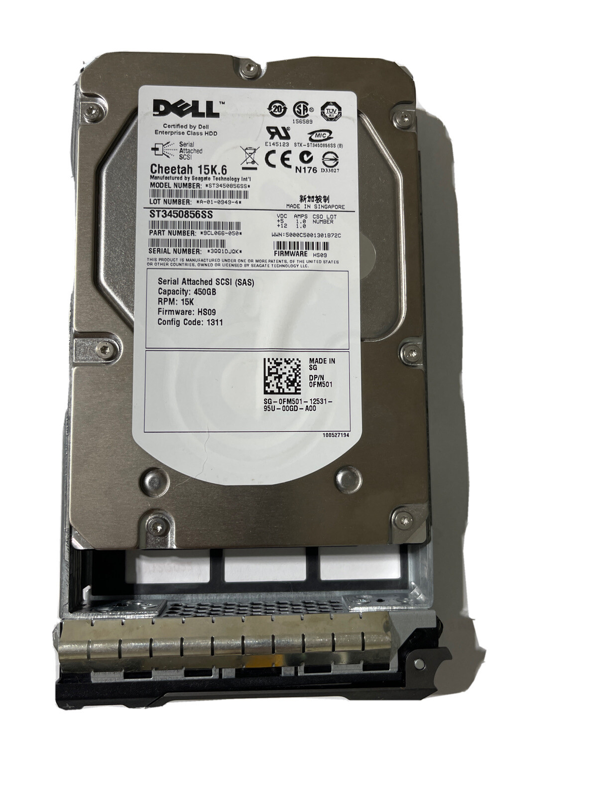 ST3450856SS/  0FM501 Dell Seagate  With Tray  450GB 15K SAS HDD*