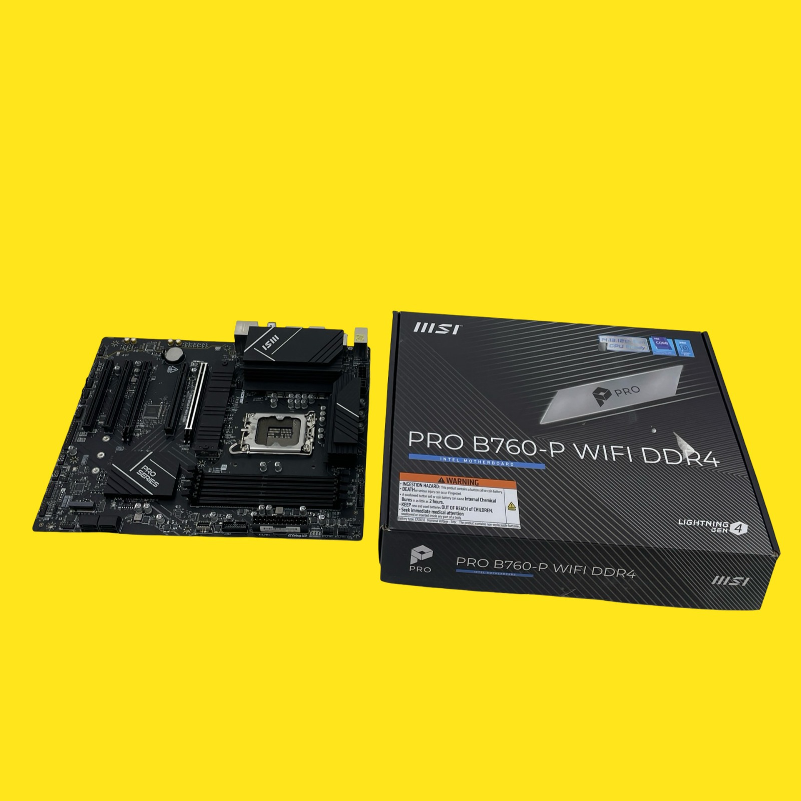 AS/IS READ MSI PRO B760-P WiFi DDR4 Motherboard CRACKED PINS #4020 Z34/4
