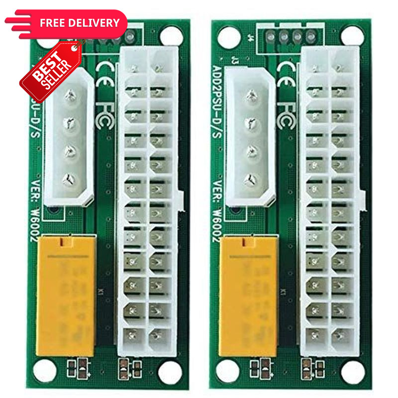 2-Pack Add2PSU Multiple Power Supply Adapter (ATX 24Pin to Molex 4Pin)