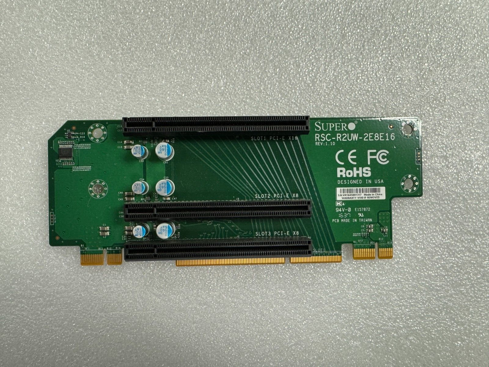 Supermicro RSC-R2UW-2E8E16 2U LHS WIO & PCI-Express x8 x16 Riser Card