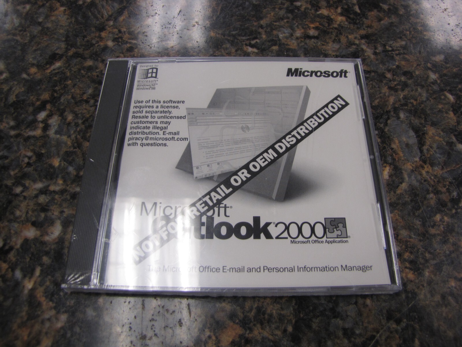 Vintage Microsoft X03-80511 Outlook 2000 CD W/Product Key - New Sealed - MG35