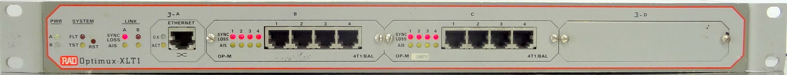 RAD Optimux-XLT1 Fiber  Multiplexer OP-XLT1/AC/ST13 (B) with 2x OP-M 4T1/BAL
