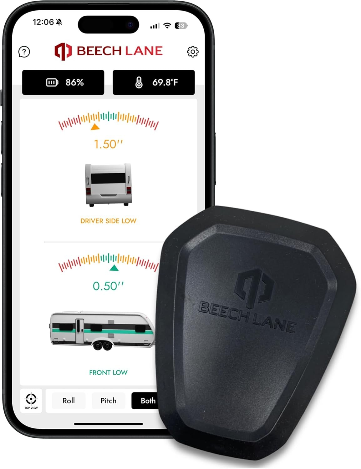 Wireless RV Leveling System, Made in the USA, User-Friendly Phone App