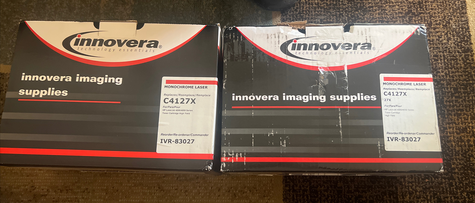 (2) Innovera C4127X (27X) Toner Cartridge for HP LaserJet 4000/4050 Series D1