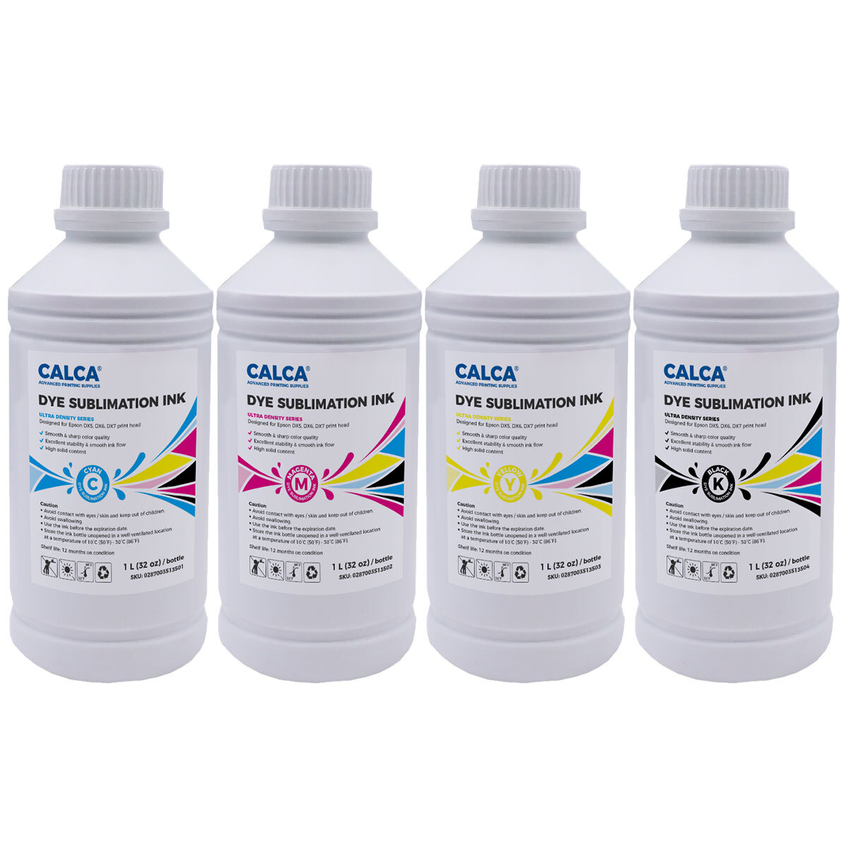 CALCA Ultra Density Series Dye Sublimation Inks 1L for Printheads C M Y K