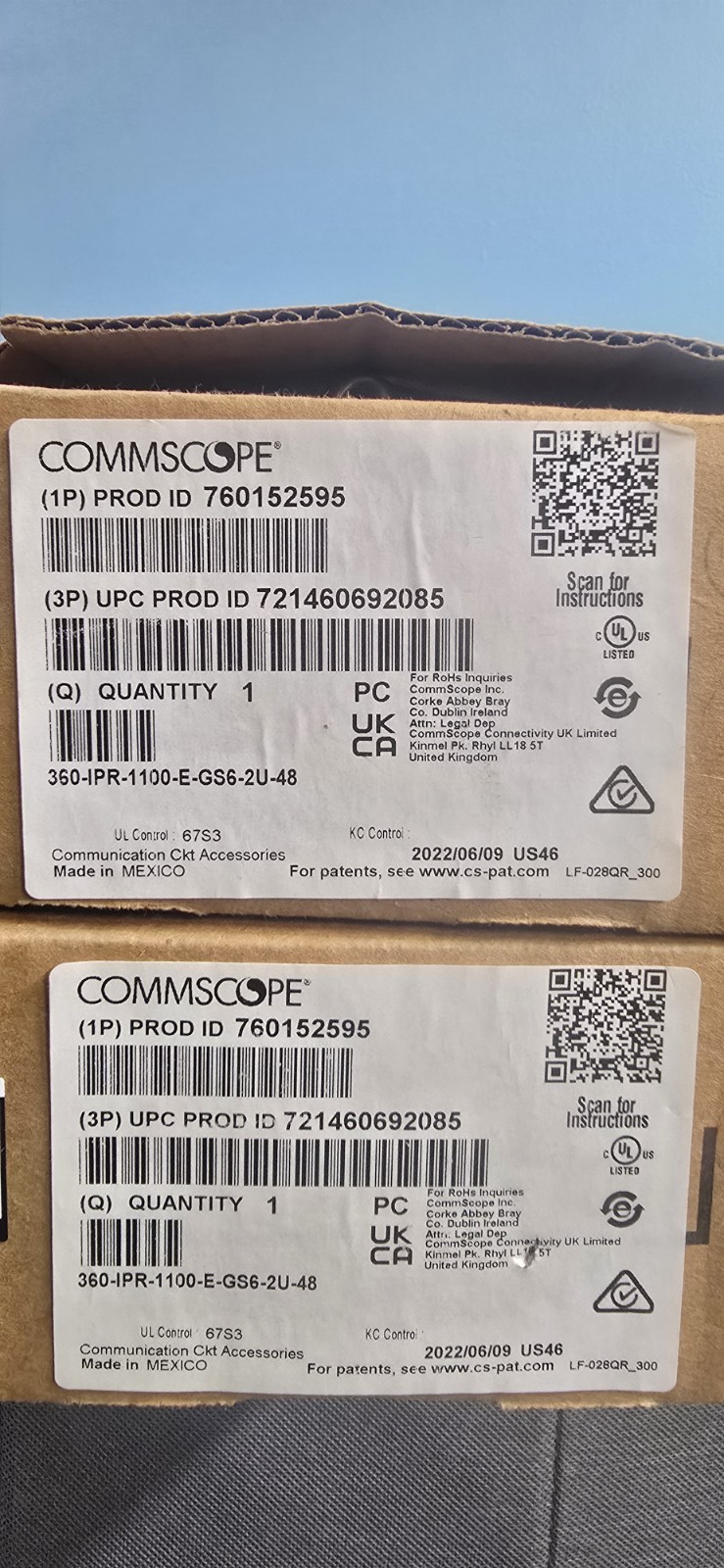 Commscope Systimax Patch Panel 360-IPR-1100-E-GS6-2U-48,  Lot Of 2