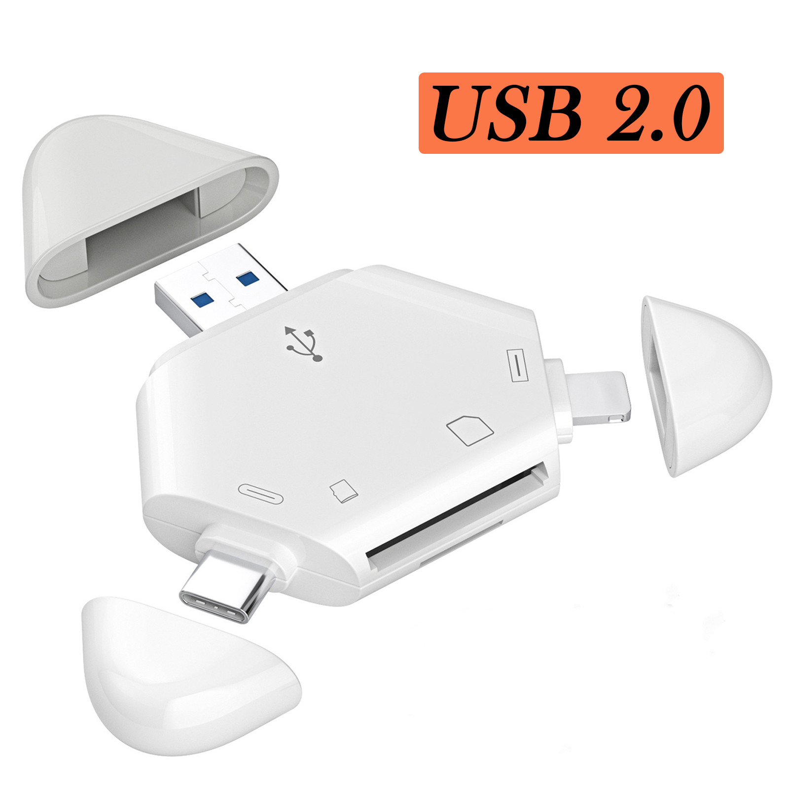 SD Card Reader,3in1 Memory Card Reader for iPhone/iPad,USB C and USB A Devices