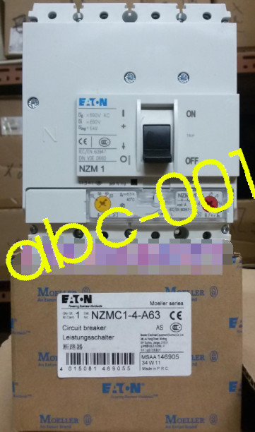 1PCS New Eaton Moeller  NZMC1-4-A63 Circuit Breaker 4P 63A In Box Brand