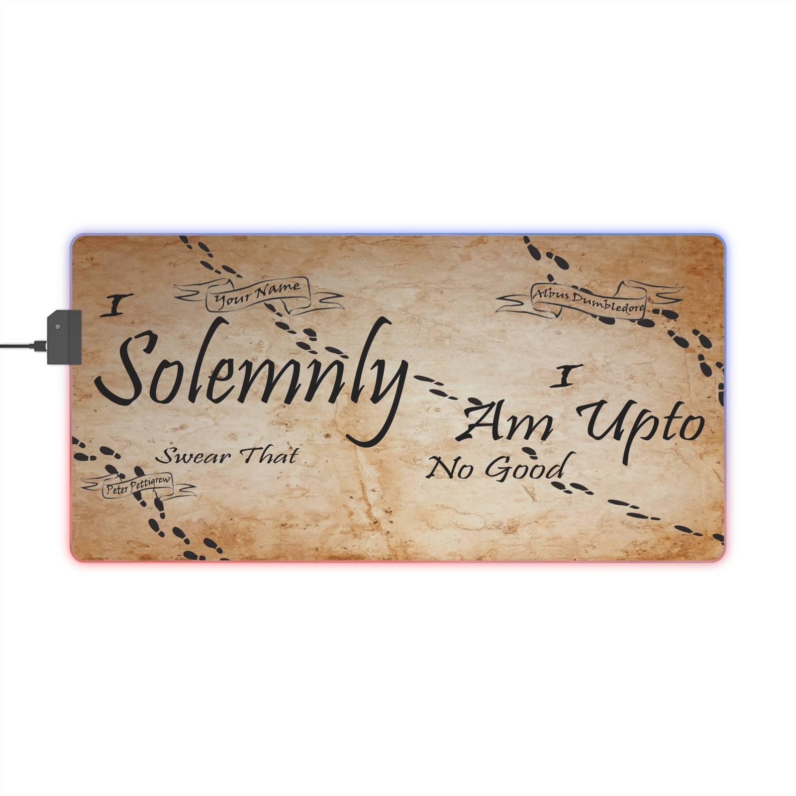 Harry Potter LED Mouse Pad desk mat, Light Up Marauder's Map, Hogwarts Gift
