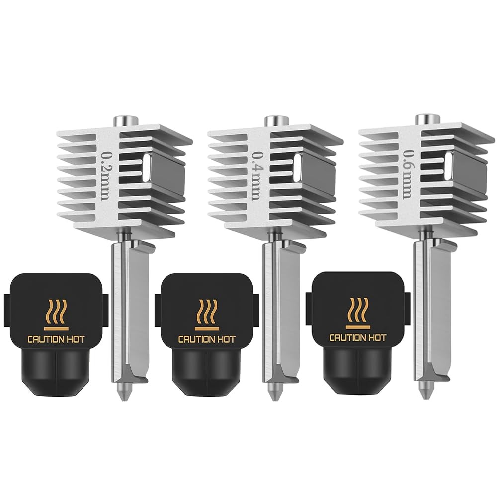 3PCS A1/A1 Mini/A2L Quick-Swap Hotend Hardened Steel Nozzle-(0.2+0.4+0.6mm)