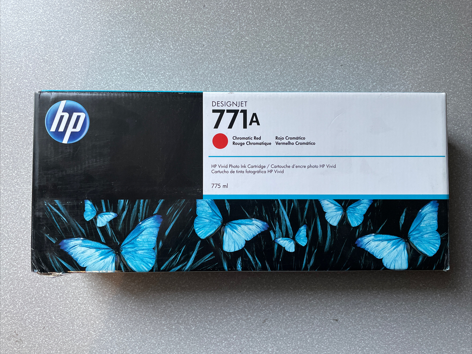 HP 771A Chromatic Red ink cartridge B6Y16A New  OEM Genuine Sealed-MAY-2027