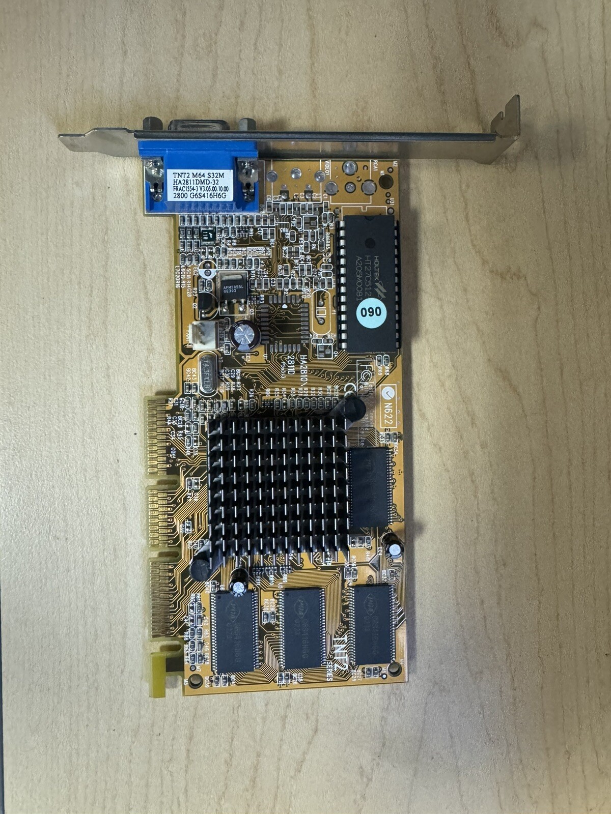 VINTAGE AGP Nvidia TNT2 M64 32MB SDRAM VGA Video Card 3D Gaming TESTED - USED