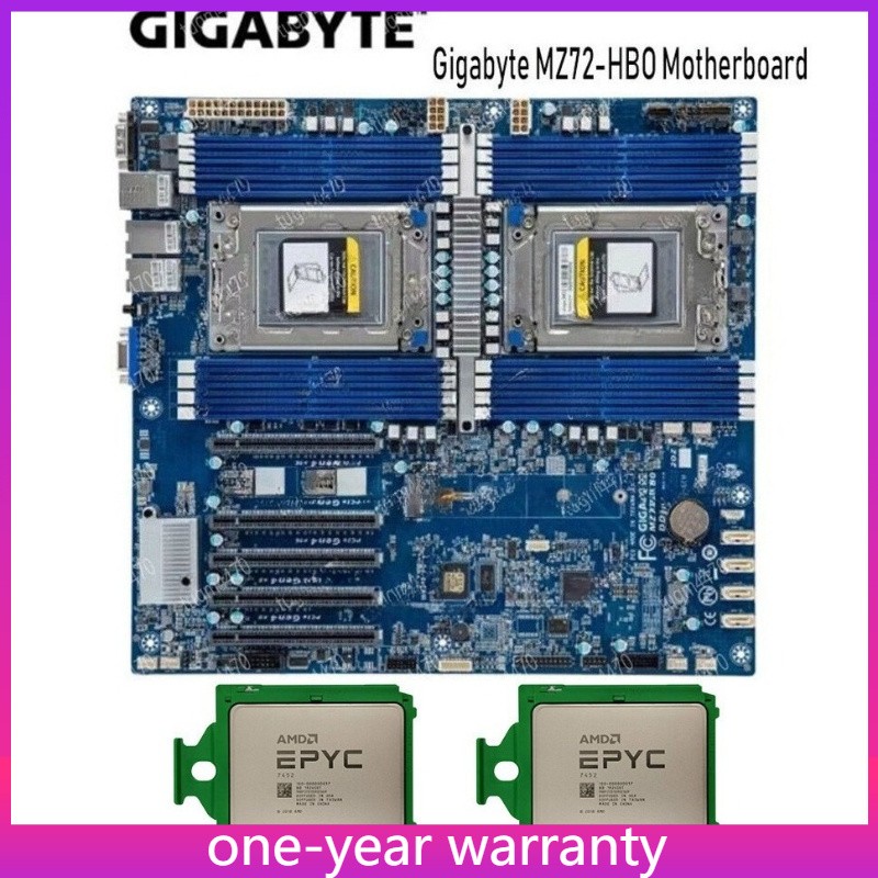 AMD EPYC 7452x2+ Gigabyte MZ72-HB0 REV:1.0 Dual Socket Server Board DDR4 SP3