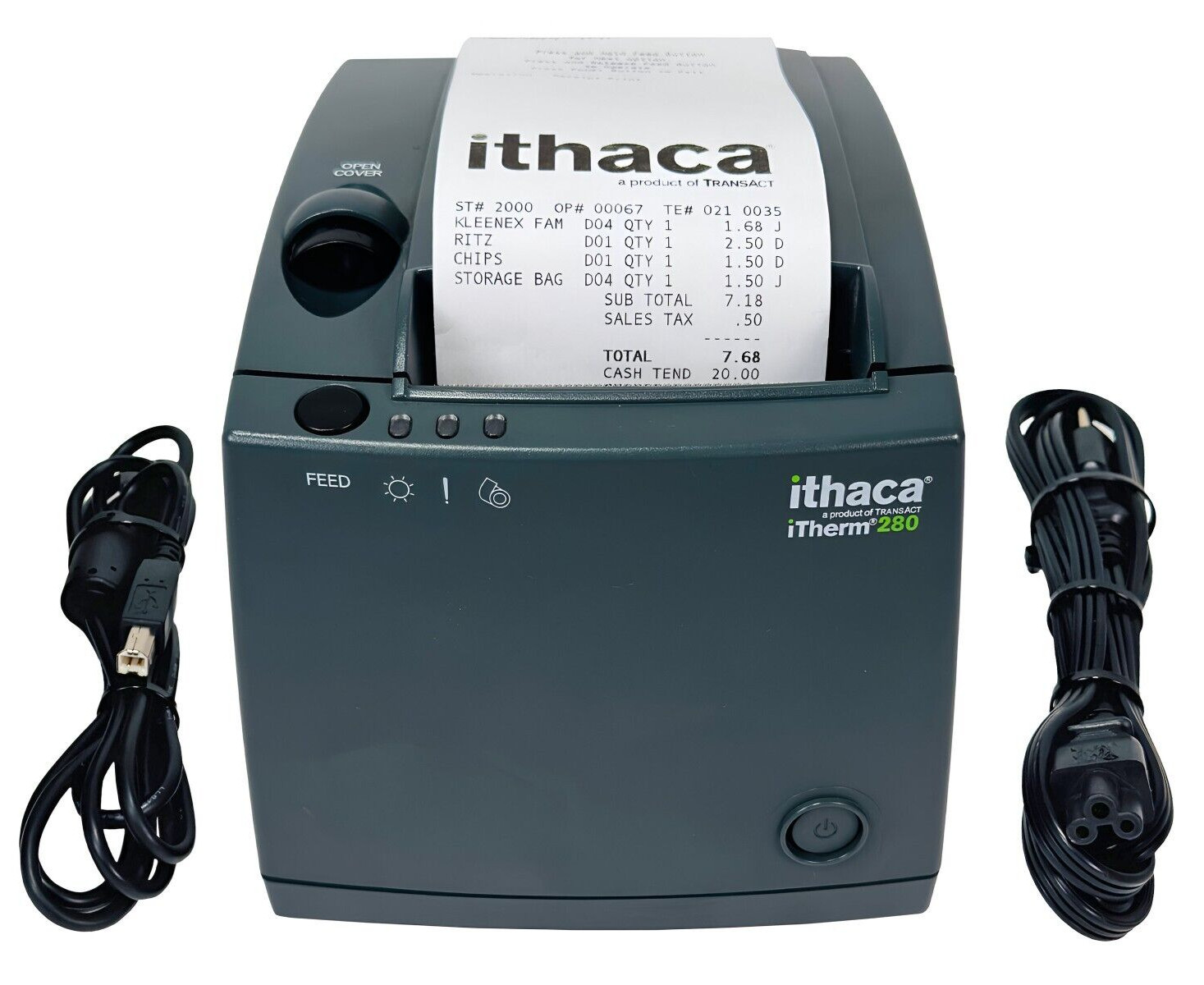 TransAct Ithaca iTherm 280 MOD 280-UL-1 Thermal POS Receipt Printer USB Cutter
