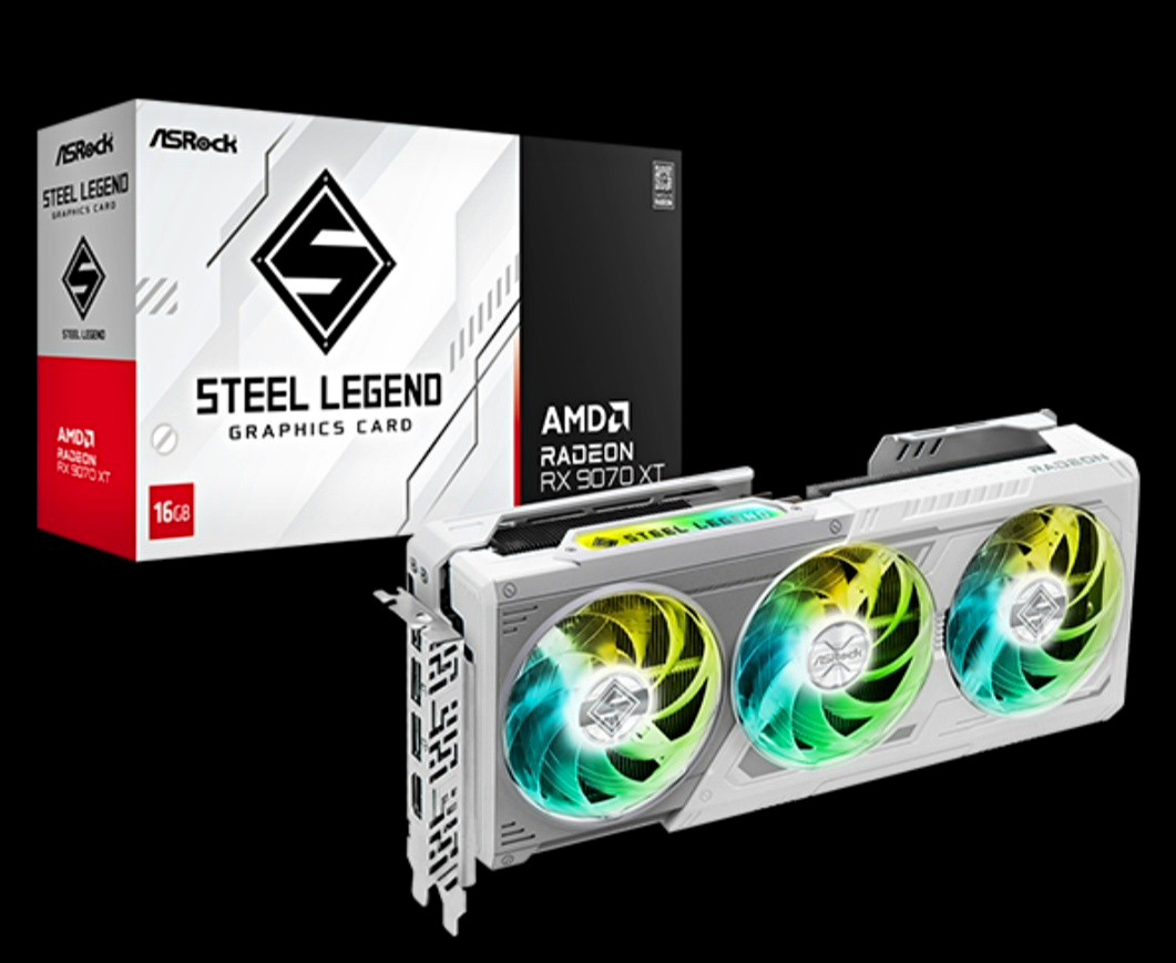 ASRock AMD Radeon RX 9070 XT Steel Legend Triple Fan 16GB GDDR6 PCIe 5