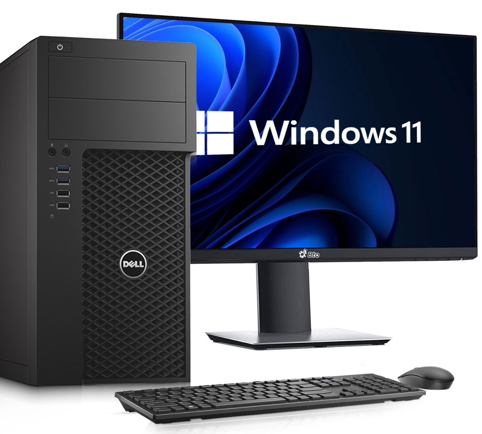 Dell 3620 Desktop Tower PC i5-6th 32GB RAM 1TB SSD 500GB HDD WiFi 24" LED Win 11