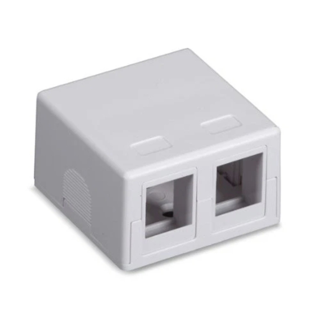 Black Box Keystone Value Line Surface 2-Port- White - 2x Sockets - Surface Mount