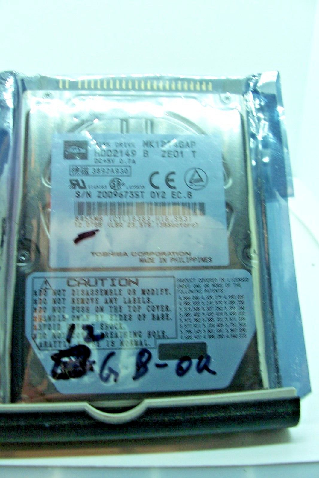 12.07GB DISK DRIVE, HDD2149   TOSHIBA AMERICA MK1214GAP   "NEW" still SEALED