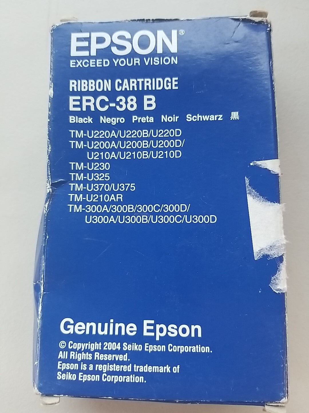 Epson ERC 38B Ribbon Black Ink Cartridge Genuine Epson