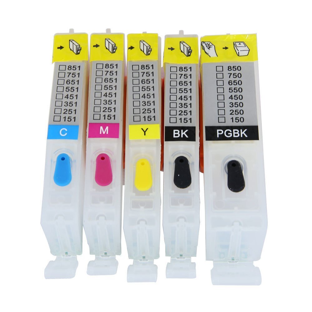5 Pack Empty refillable Canon PGI-220 CLI-221 Refillable ink cartridge MP640