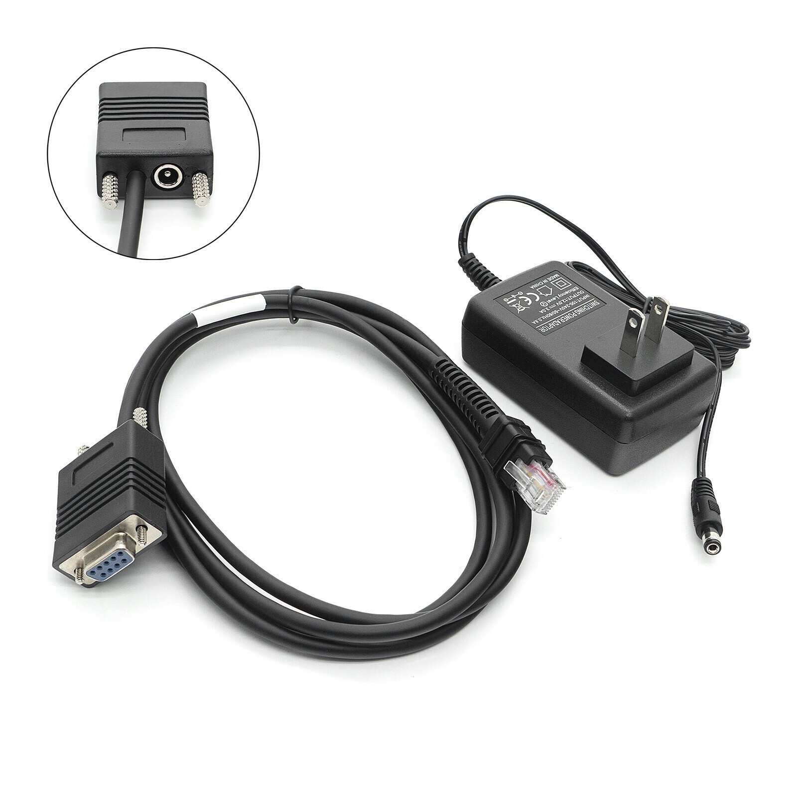 RS232 DC12V Serial Cable 6.5FT For Zebra DS3678 LI3678 Barcode Scanner USA STOCK